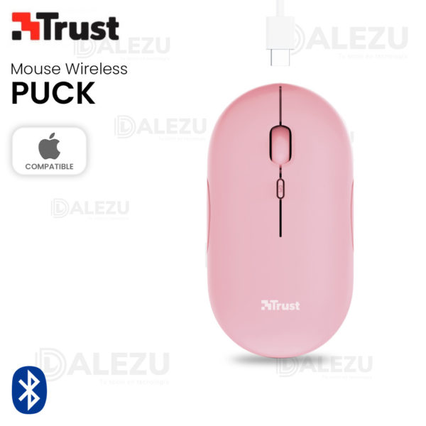 TRUST-MOUSE-WIRELESS-PUCK-ROSADO