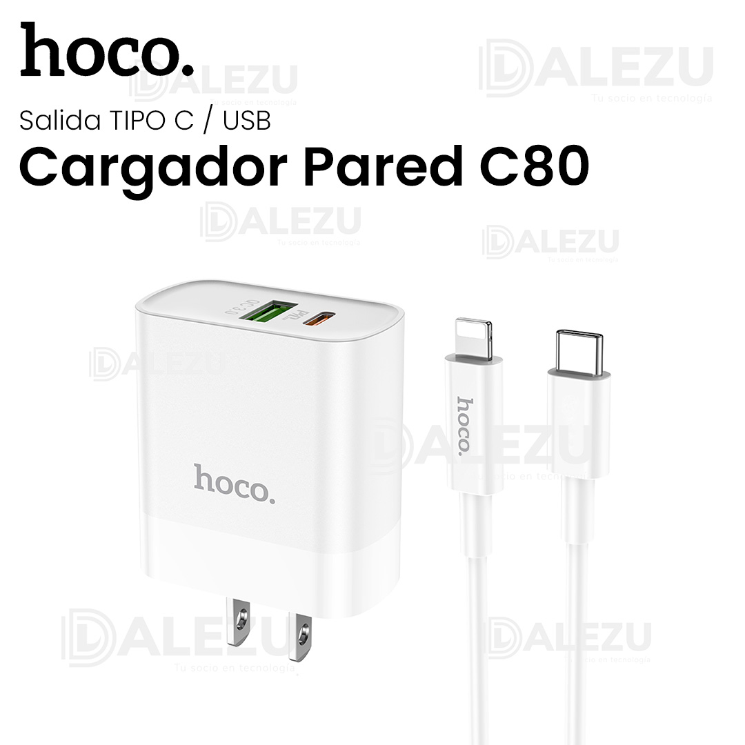 HOCO-CARGADOR-PARED-C80-TIPO-C-USB