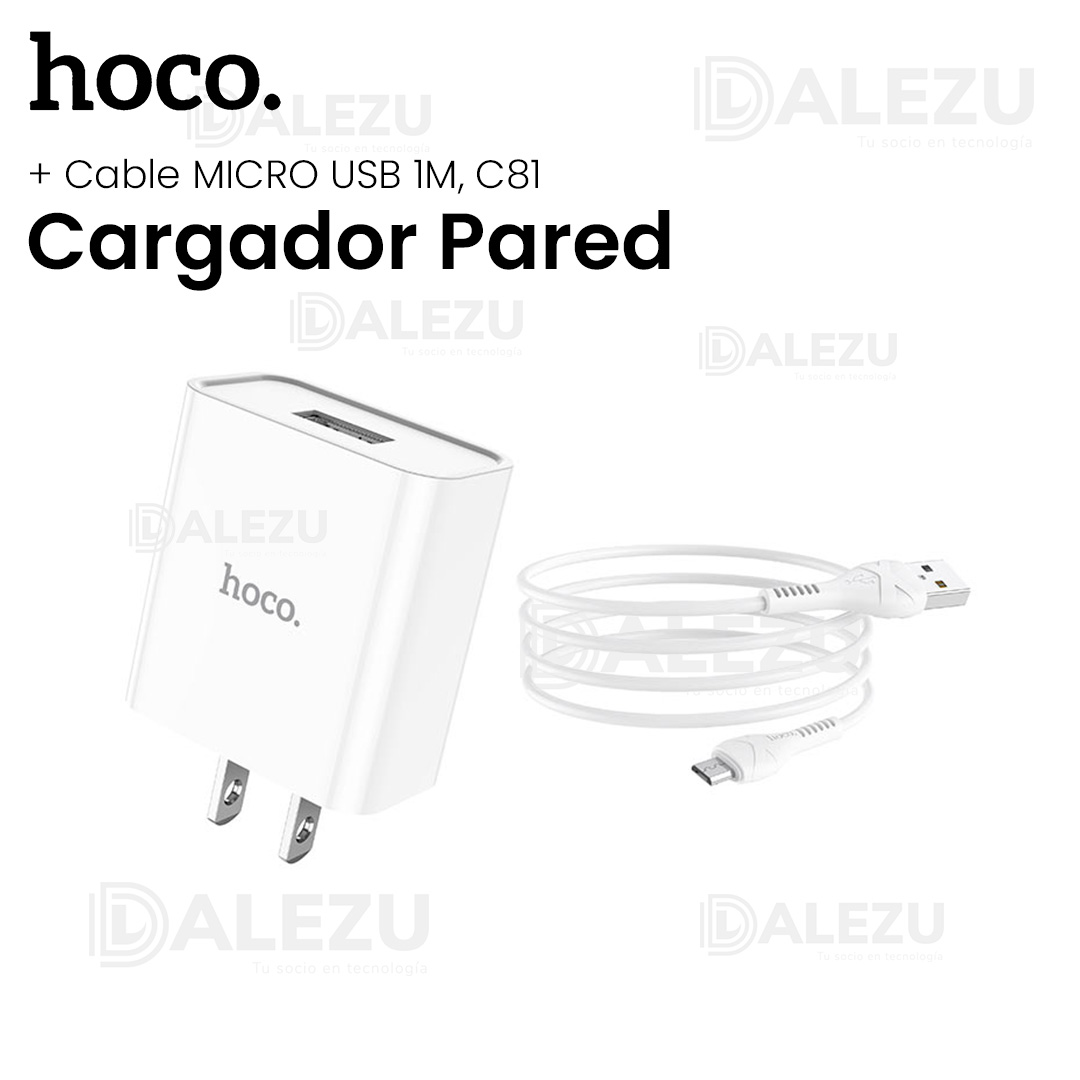 HOCO-CARGADOR PARED-CABLE-MICRO-USB-1M