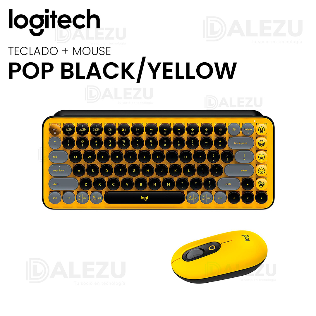 LOGITECH-TECLADO-MOUSE-POP-BLACK-YELLOW