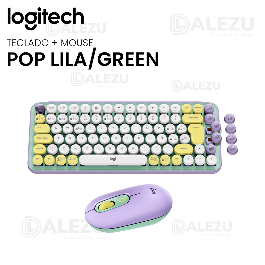 LOGITECH-TECLADO-MOUSE-POP-LILA-GREEN