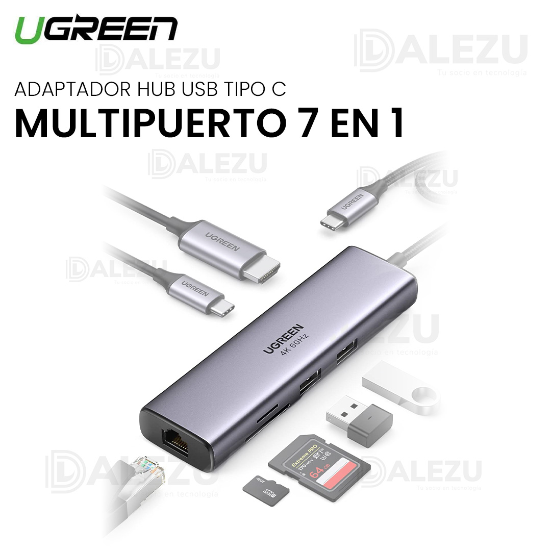 UGREEN-ADAPTADOR-HUB-USB-TIPO-C-MULTIPUERTO-7-EN-1